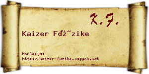 Kaizer Füzike névjegykártya